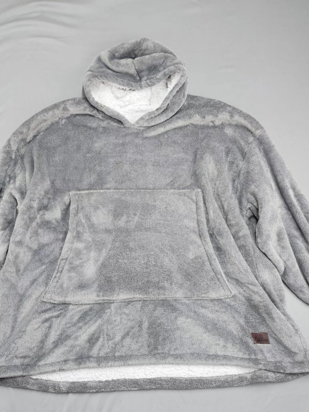 Catalonia Wearable Blanket Hoodie Women's XL Grey Oversized Pullover Fleece